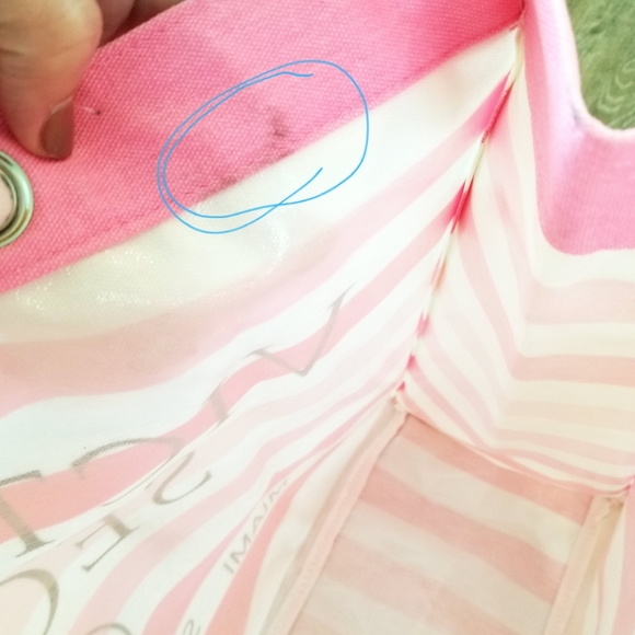 Victoria's Secret Vintage Pink Striped Beach Tote NWT Resort Vacay Weekender - Picture 11 of 16